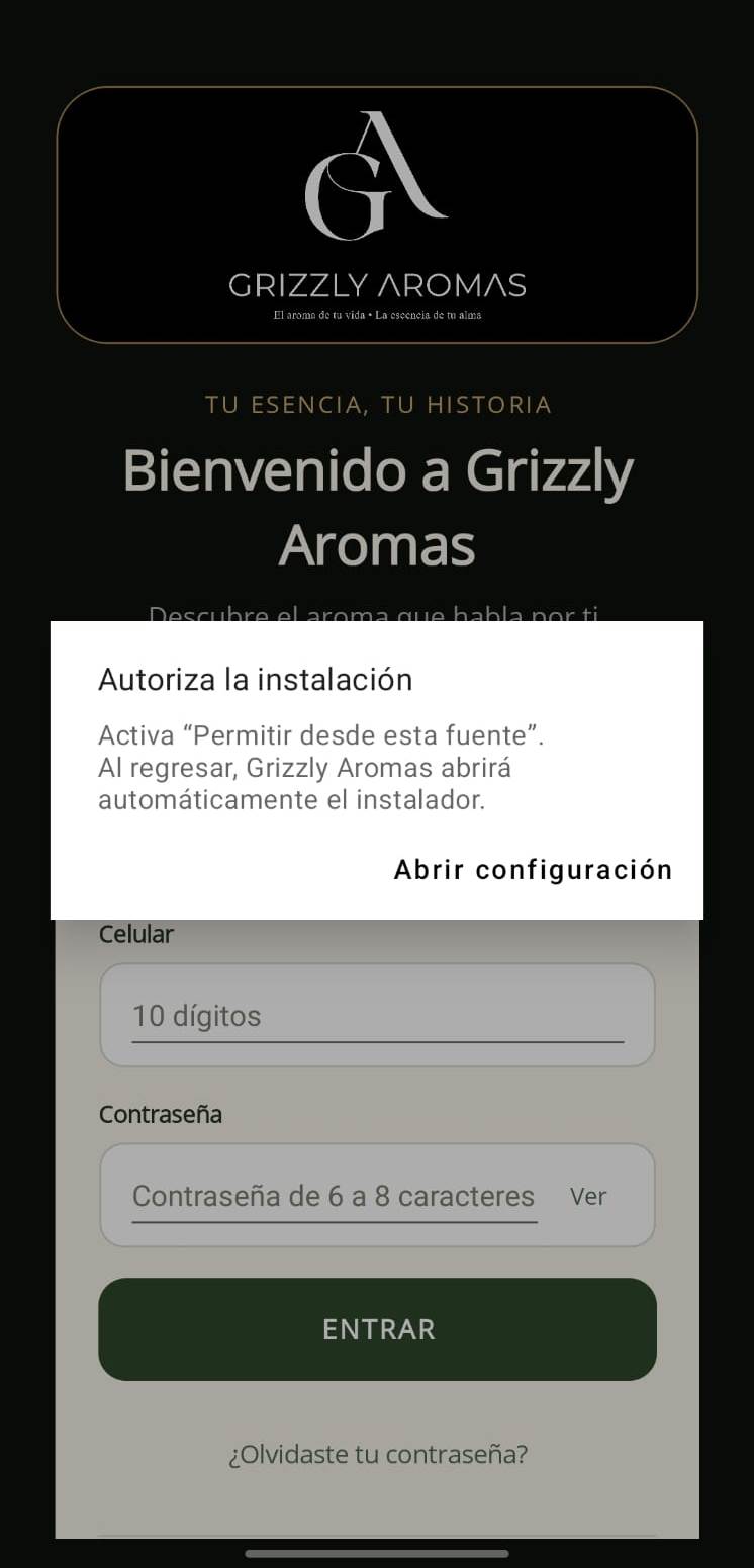 Aviso para autorizar la instalación