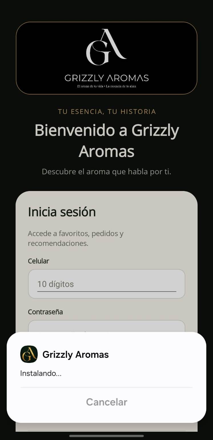 Grizzly Aromas instalando la actualización