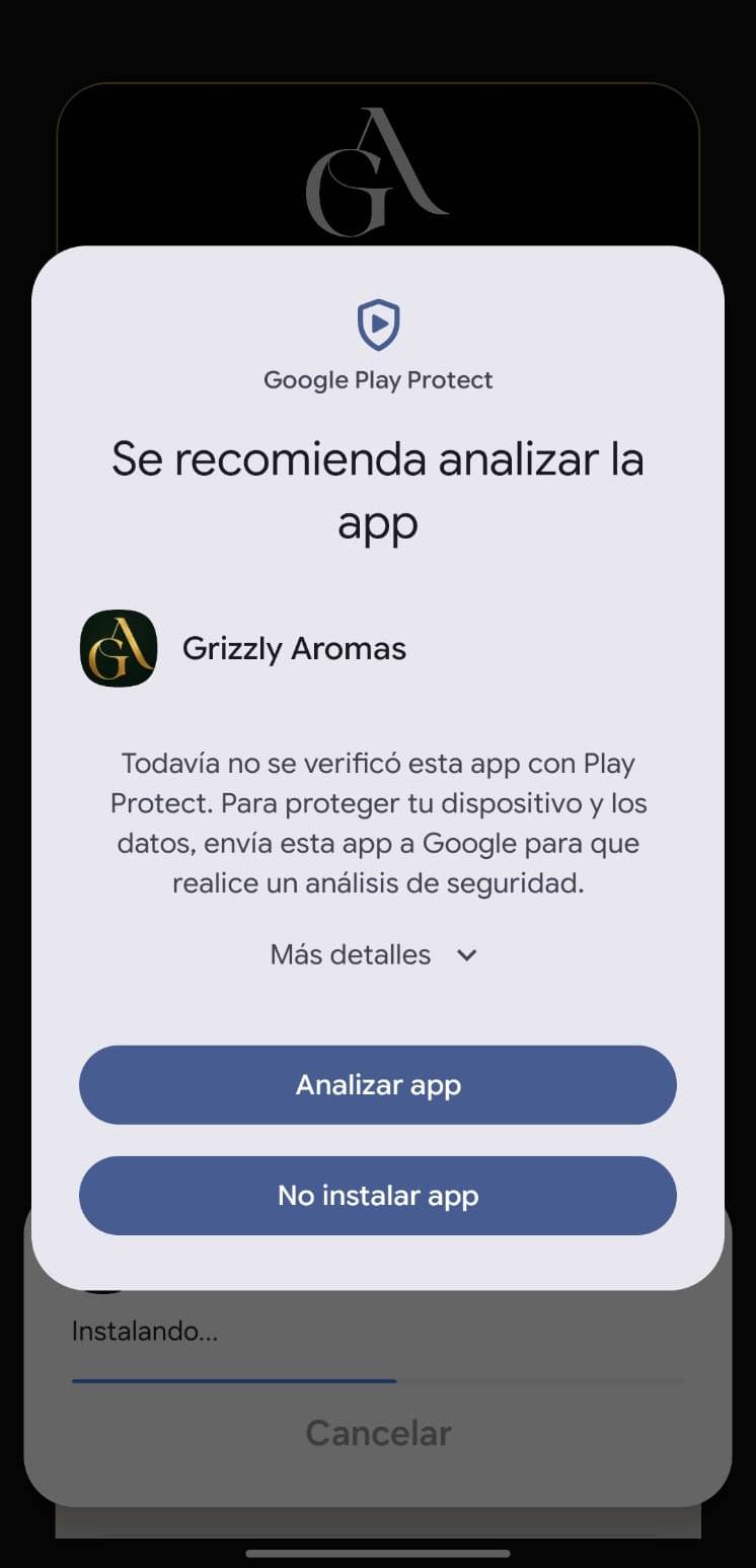 Google Play Protect con botón Analizar app